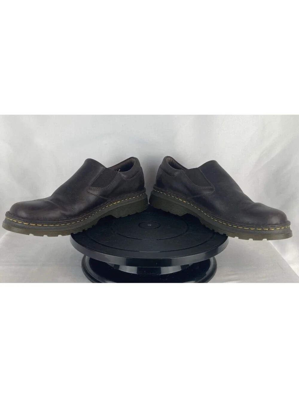Men’s Size 9 Dr Martens Orson Leather Slip On Loafers Dark Brown Cushioned Shoes